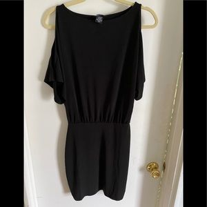 Black dress with open shoulder